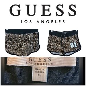 GUESS LOS ANGELES LEOPARD CRUSHED VELVET SHORTS